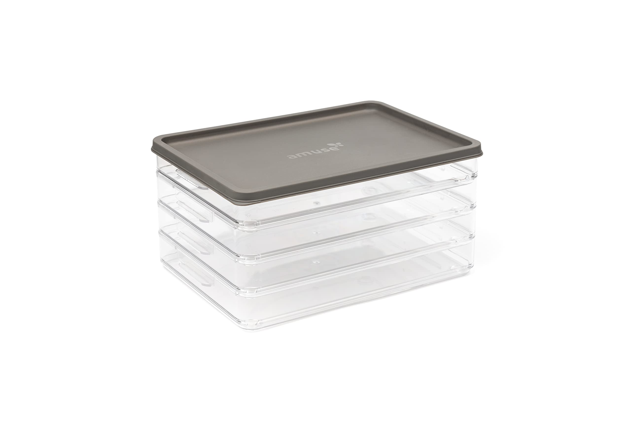 Harfield Meat & Cheese 4 Compartment Box with Lid Fridge Food Storage Deli Cold Cuts Container