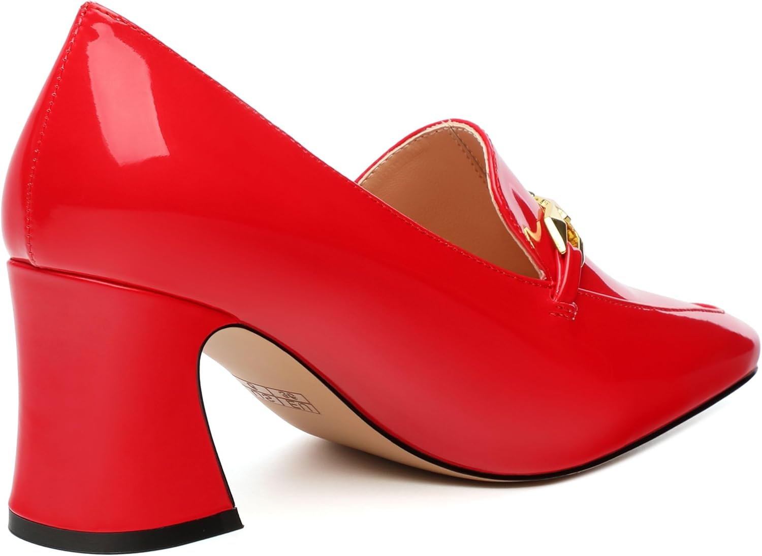 Womens Chunky Block High Heel, Square Toe Closed Pumps Slip-on Loafers Shoes Dress Party Office Basic Classic Shoes 2.5IN - Image 6