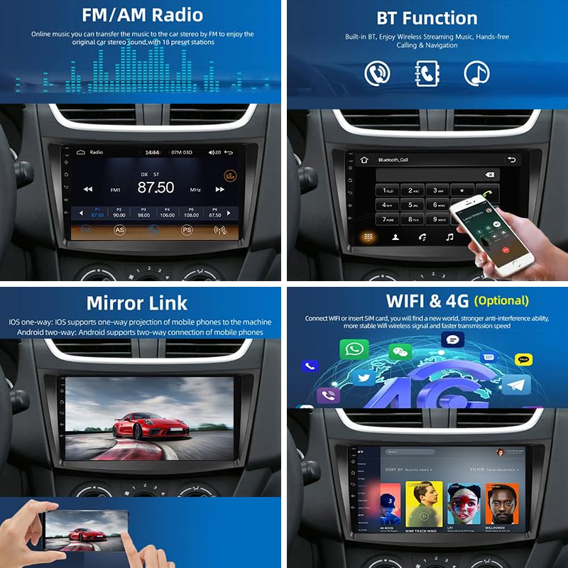 Autoradio Android pour Suzuki Swift avec fonction Mirrorlink et Bluetooth mains libres - 6