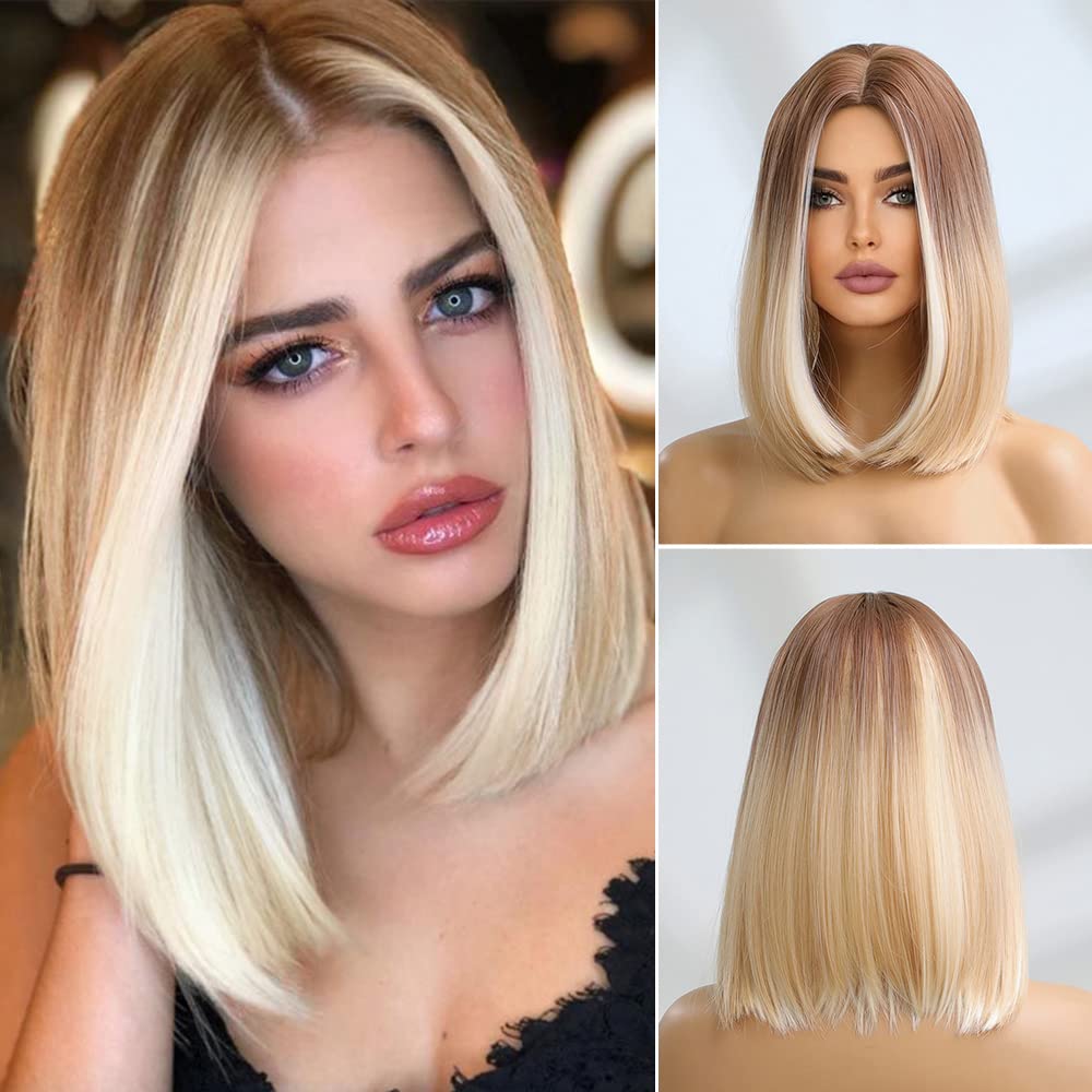 Short Straight Blonde Bob Wig 