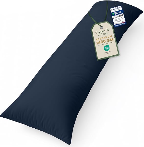 Utopia Bedding Cuscino per Dormire laterale 40x145 cm, Cuscino Lungo Per Gravidanza e Sostenere la Maternità, Cuscini Corpo (Blu Navy) - 1