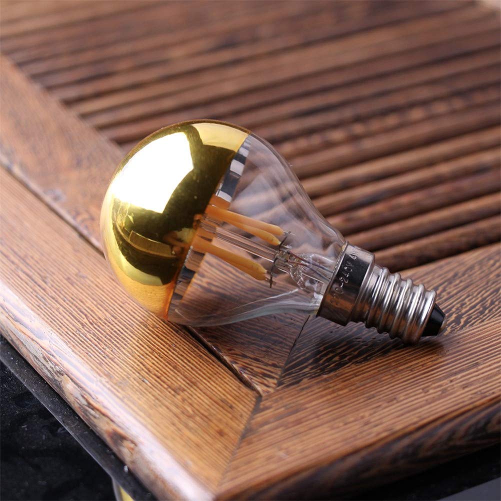 Oro Specchio Bubble G45 del globo della luce del filamento della lampadina LED, 4W / E14 bianco caldo 2700K LED Illuminazione decorativa, Per la casa lampadina dimmerabile,10pcs