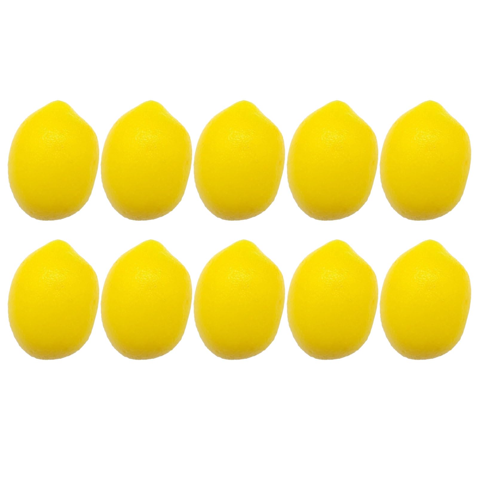 NEWFT 10Pieces Artificial Yellow Lemon Foam Lemon Realistic Simulation Lemon Fruit for Display Kitchen Decoration Photography