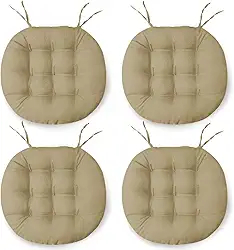 Kit 4 Almofadas Assento Cadeira Futton Futon 40x40cm Redondo Cores Diversas (Chino)