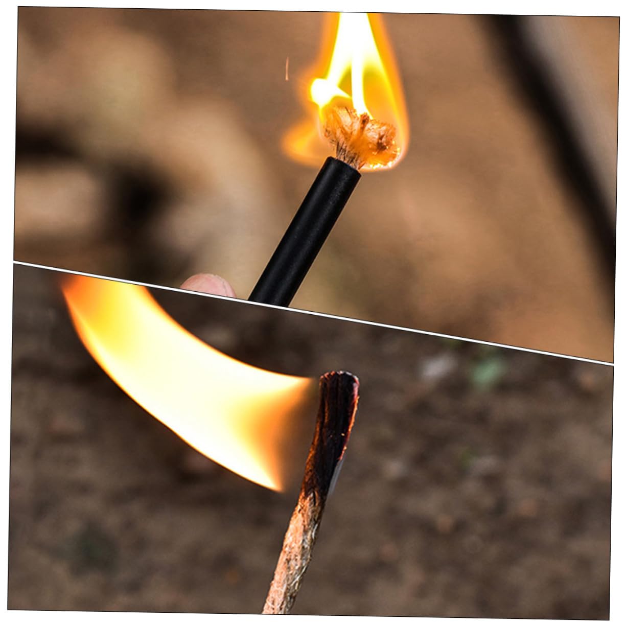 balacoo 4 Pack Fire Starter Camping Tool Cords Aluminum Handles Survival Ropes for Outdoor Use