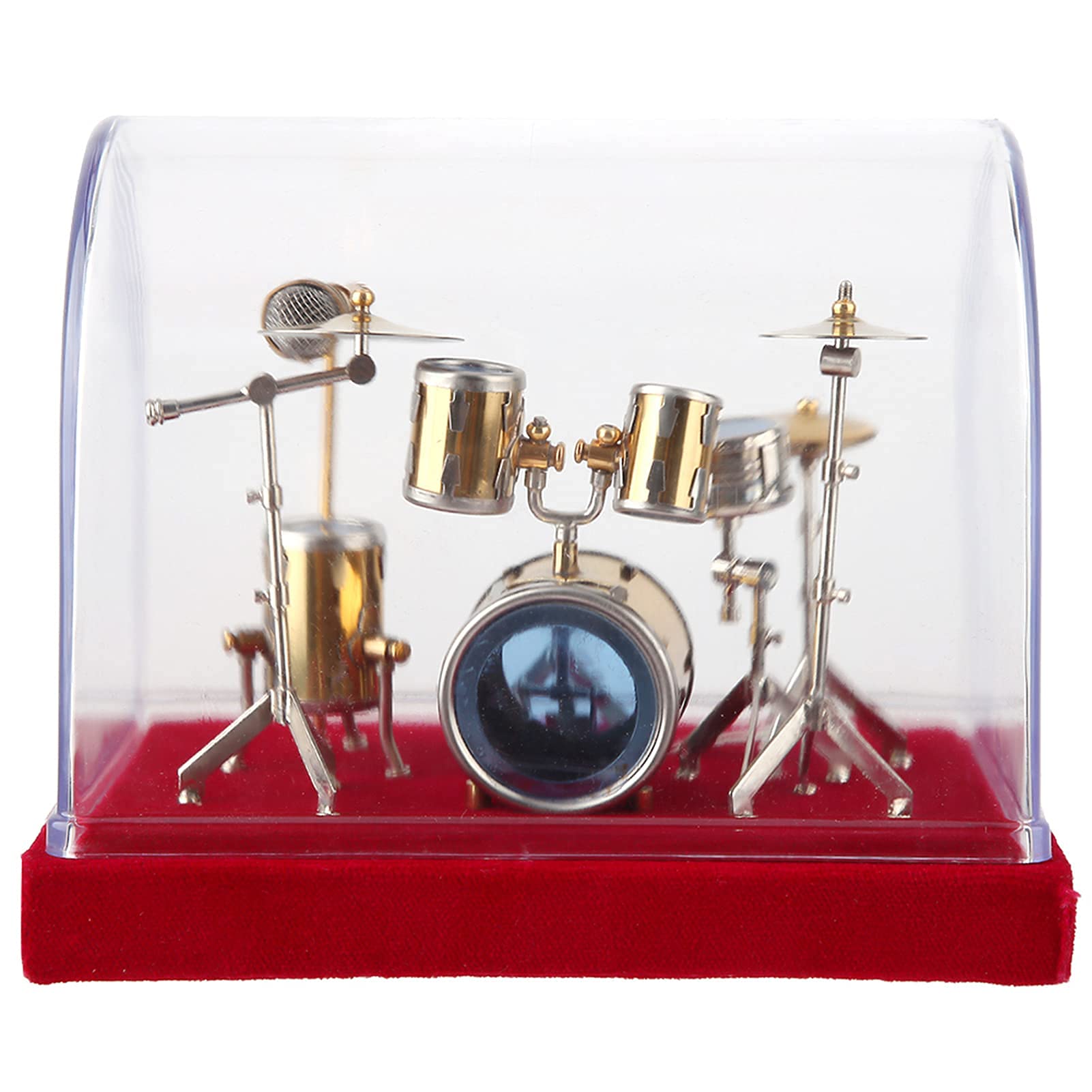 Mini Schlagzeug Set Miniatur-Musikinstrument Dekor Mini-Ornamente Handwerk Wohnkultur (14cm)