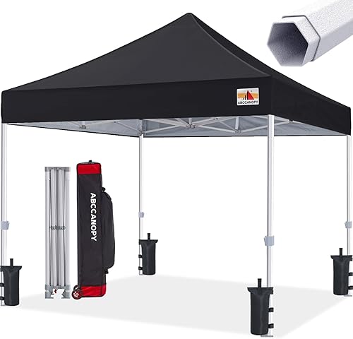 ABCCANOPY Tienda de campaña comercial desplegable de 8 x 8 serie premium, color negro