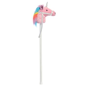 Aurora World Giddy-Up Stick Unicorn with Sound, Pink with Rainbow Mane