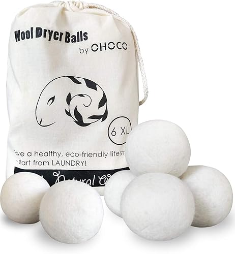 Miniatura 7 de OHOCO - Paquete de 12 bolas de lana para la secadora 6 blancas y 6 grises hechas de lana natural orgánica suavizantes de tela antiestáticas seguras