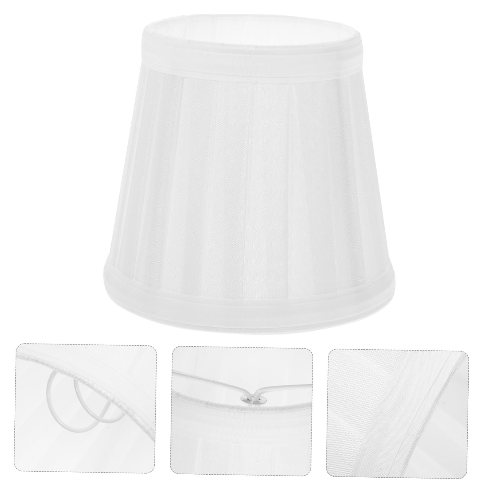 Pantalla de Tela Color Claro Desmontable para Lámpara de Escritorio y Pared | Apta para Mesa y Aplique, Estilo Simple y Delicado, Hierro y Tela, Biblioteca o Obsequio de Inauguración