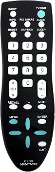 GXCC Replaced Remote fit for Sanyo TV DP19648 DP26649 DP19649 DP26640 DP46841 DP26648 GXFA DP42D23 DP39E23 DP39E63 DP46812 DP39842