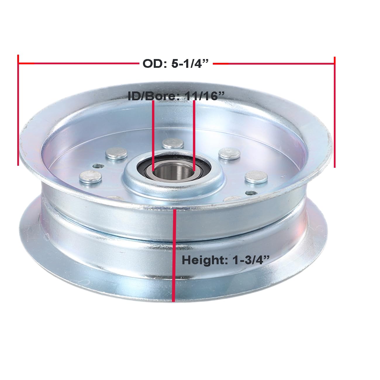 GY22082 Puleggia folle piatta compatibile per John Deere GY20629 - Compatibile con John Dee re GY20067 AUC17621 GY20110, MTD 756-05034A, compatibile con John Dee re D140 L110 L120 L130 LA1055