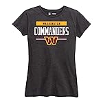 Team Fan Apparel NFL Women\'s Team Block Charcoal Tagless T-Shirt - Cotton Blend - Rock Game Day with Perfect Comfort & Style (Washington Commanders - Charcoal, Large)