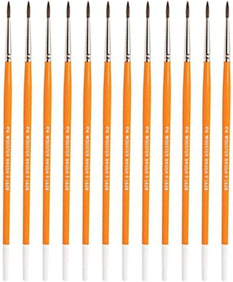 Wooster Brush Camel Hair Watercolor Pointed Artist Brushes Size #1 - Pack of 12