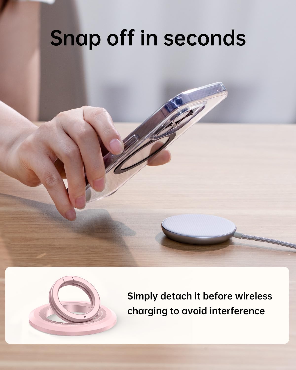 SYNCWIRE Supporto ad Anello Magnetico Cellulare per MagSafe [Confezione da 2] Rotazione a 360° Supporto Magnetico Bifacciale Compatibile con iPhone, Android, etc Accessori MagSafe
