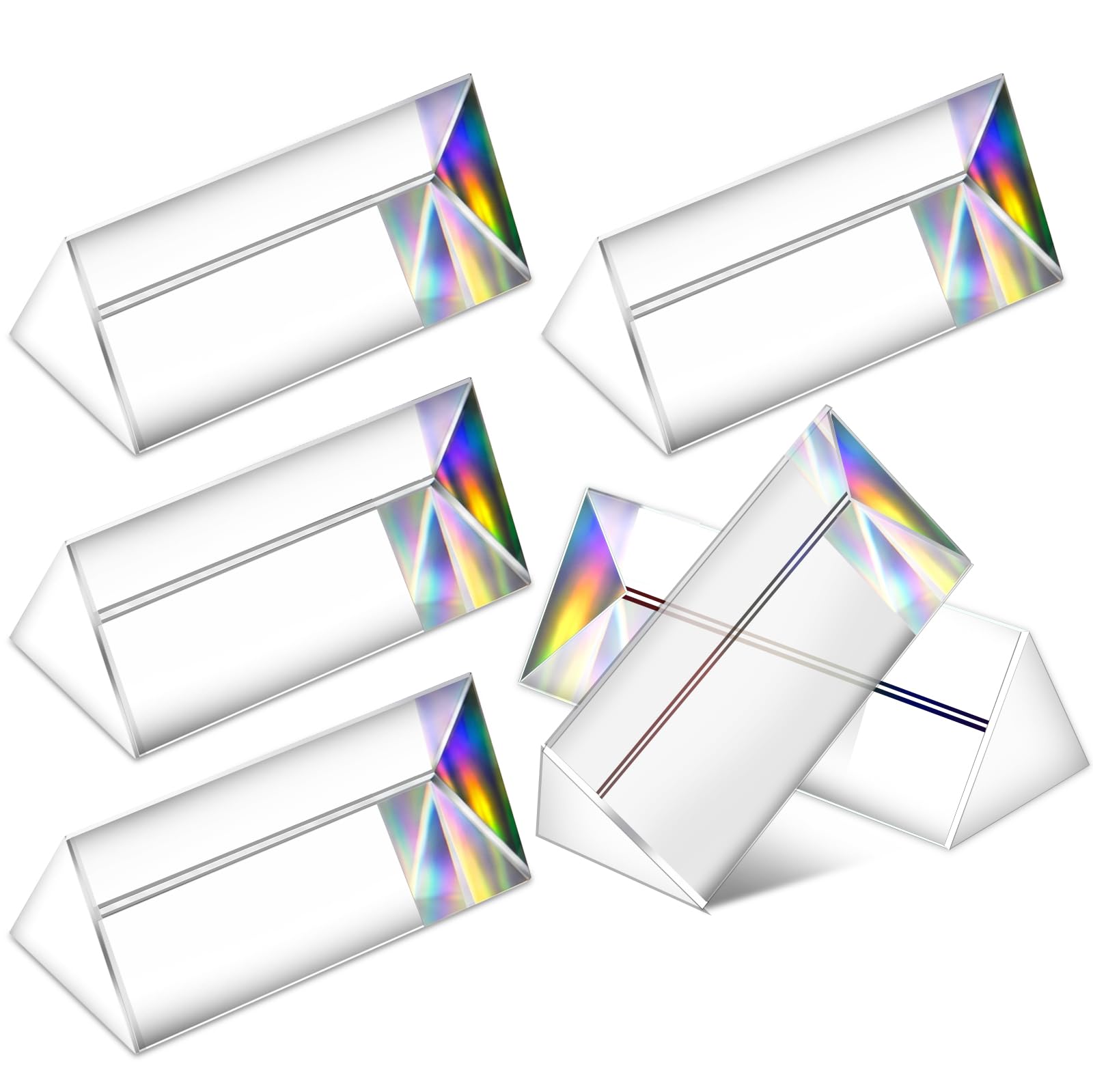 Kanayu 12 Pcs Clear Triangular Prism Optical Glass,2.5 Inch