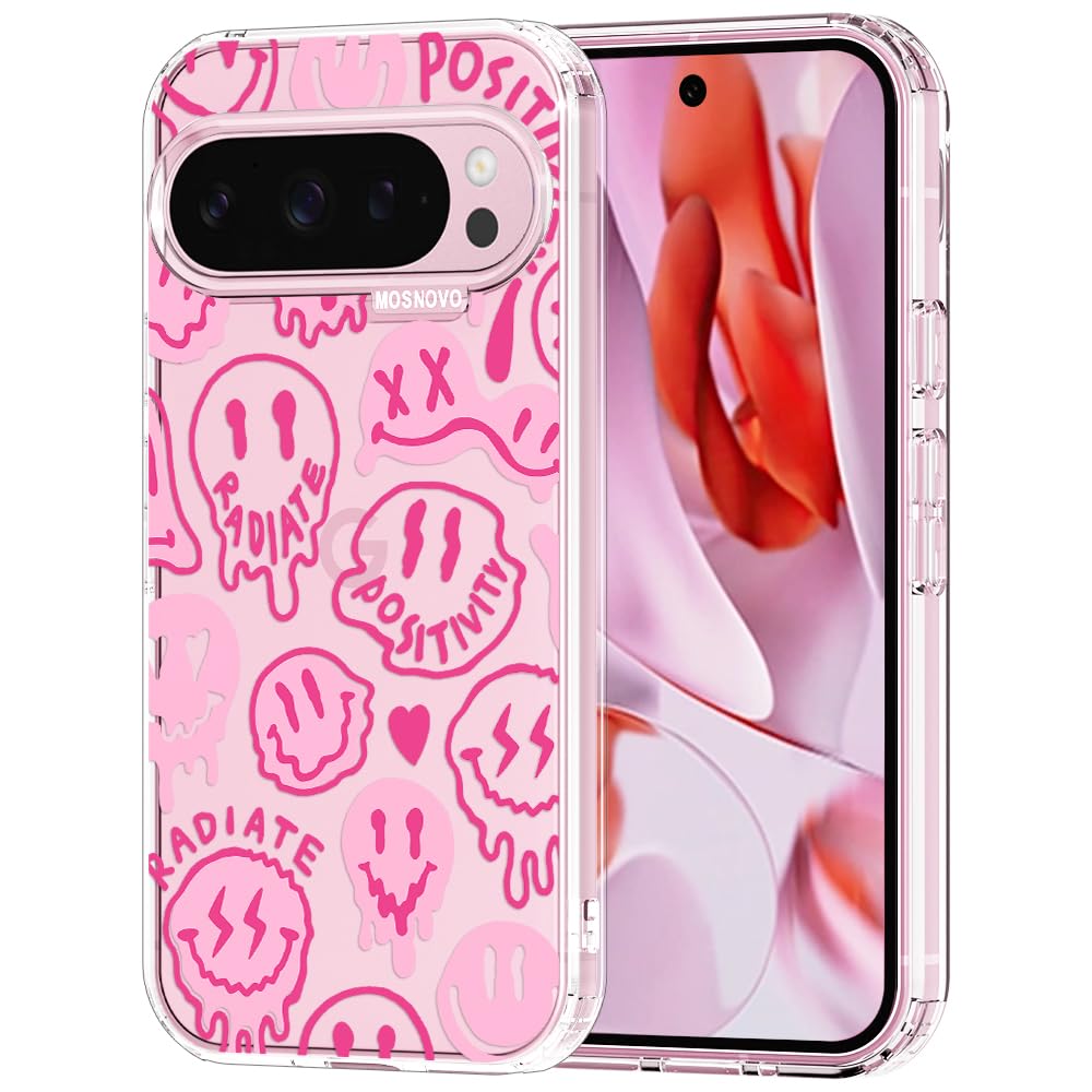 MOSNOVO Case for Google Pixel 9 & Pixel 9 Pro, [Buffertech 6.6ft Military-Grade Drop Protection] [Anti Peel Off Tech] Clear TPU Bumper Phone Case Cover Design - Great Wave — view 19