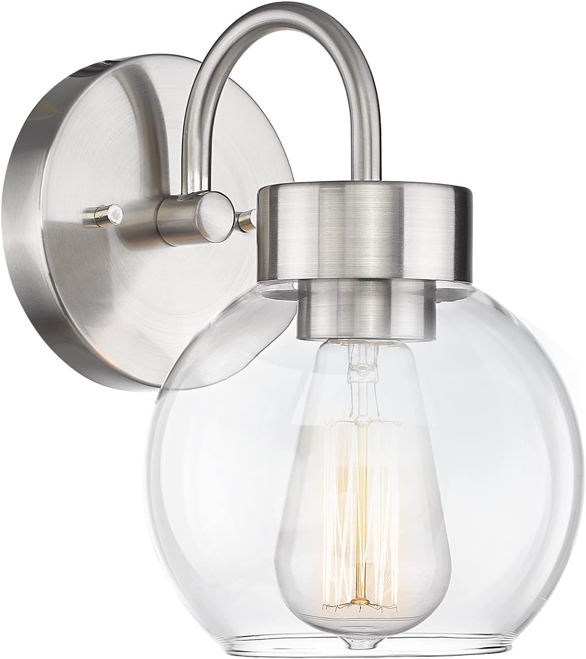 EAPUDUN Bathroom Light Fixtures Over Mirror, 1-Light Brushed Nickel Wall Sconces, Modern Vanity Light Porch Lamp, Hallway,Bedroom, Living Room Lighting Fixtures