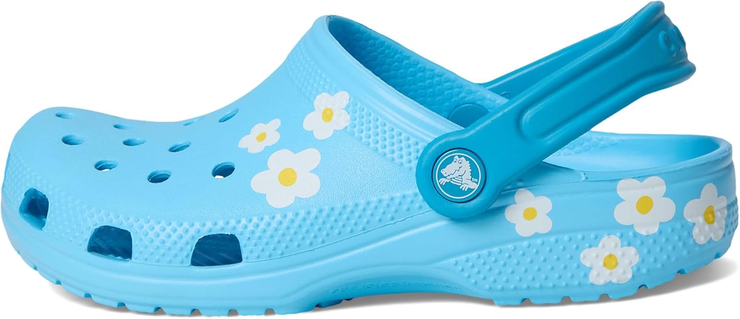 Crocs, Classic Clogs with Patterns and Graphics (Little Kid/Big Kid), Tinted Glass, 2, Medium - Image 4
