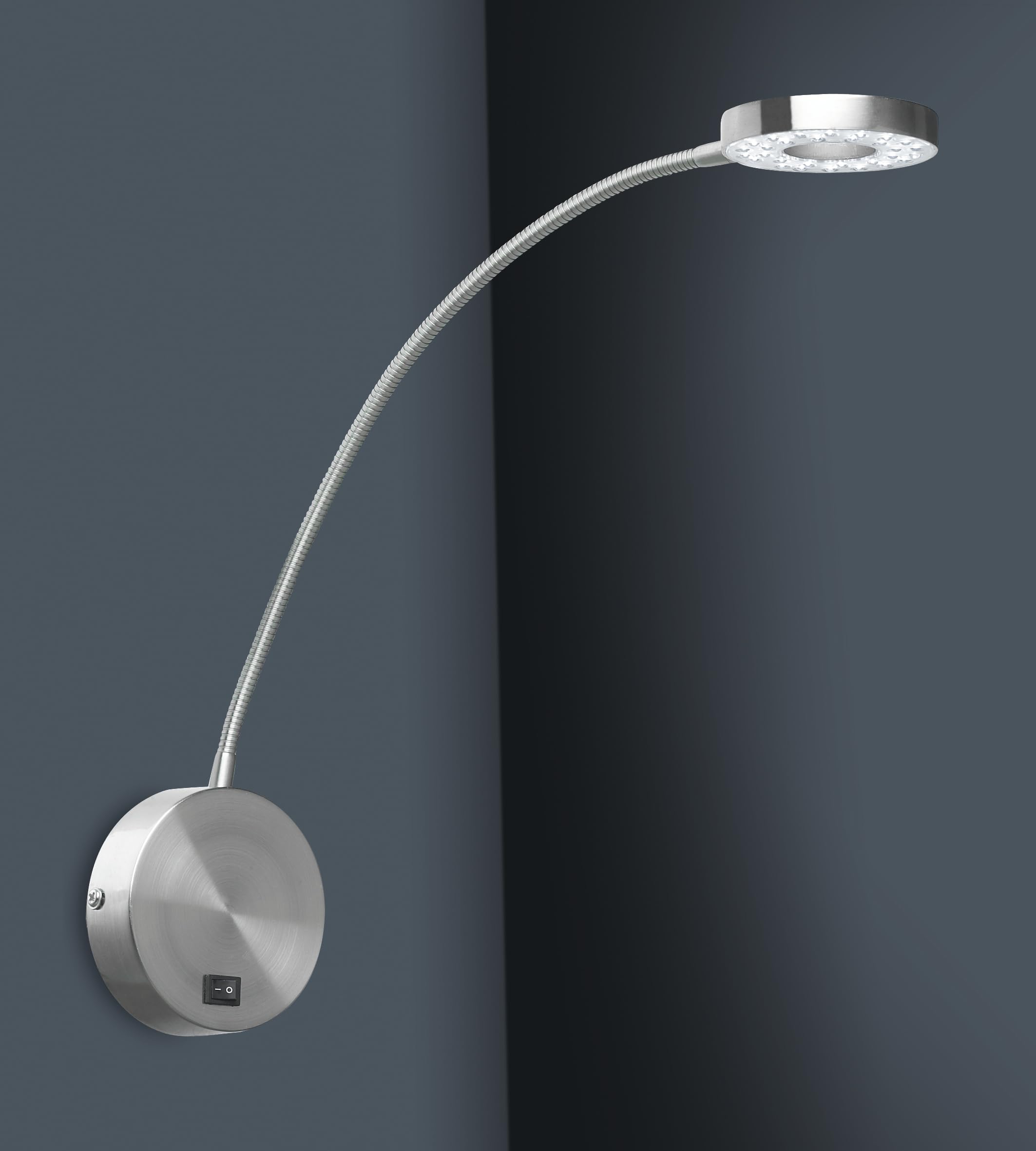 FORLIGHT Luce di Lettura Letto Led 3,3W 4000K Nickel Satinato 133Lm