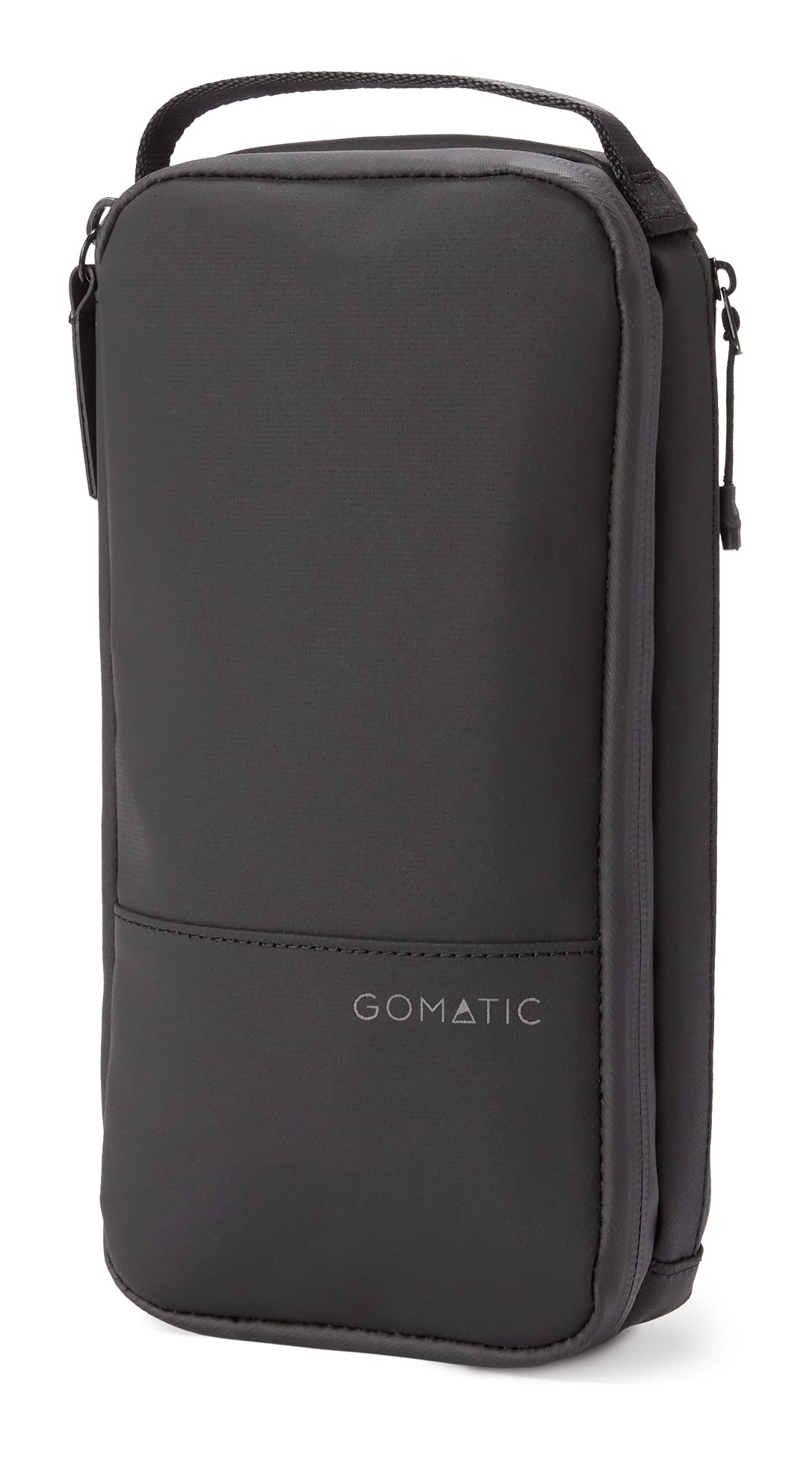 Gomatic Neceser de Aseo Pequeño – Bolsa Impermeable Compacta para Maquillaje o Afeitado – Perfil Delgado, Asa Colgante – Ideal para Viaje, Gimnasio & Uso Diario – Negra