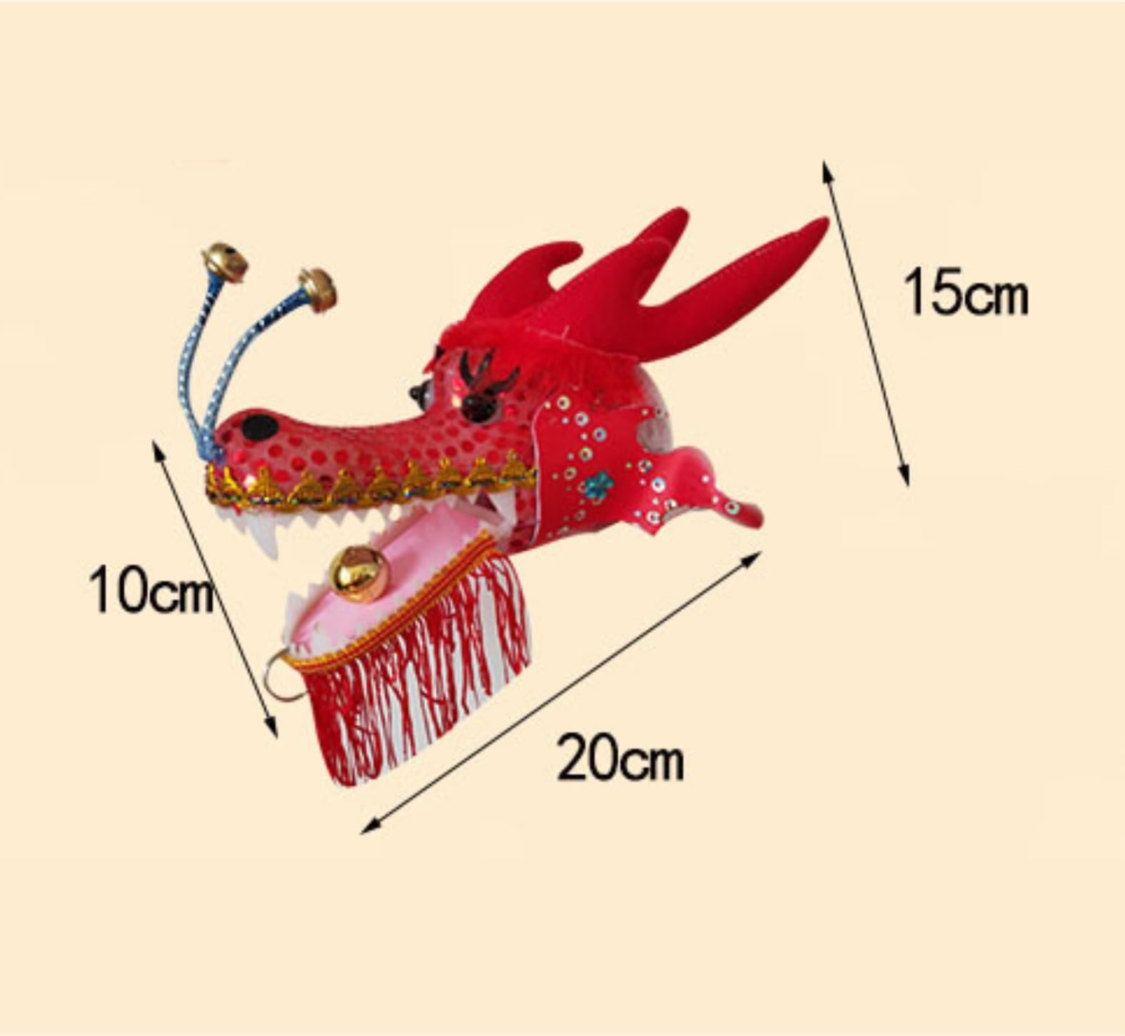 Drago Cinese per Feste Nastro da Danza del Drago Streamer Lancio All'aperto con Testa di E Corda Oscillante Combinati for La Festa Feste Cinesi in Italia(3 Meters)