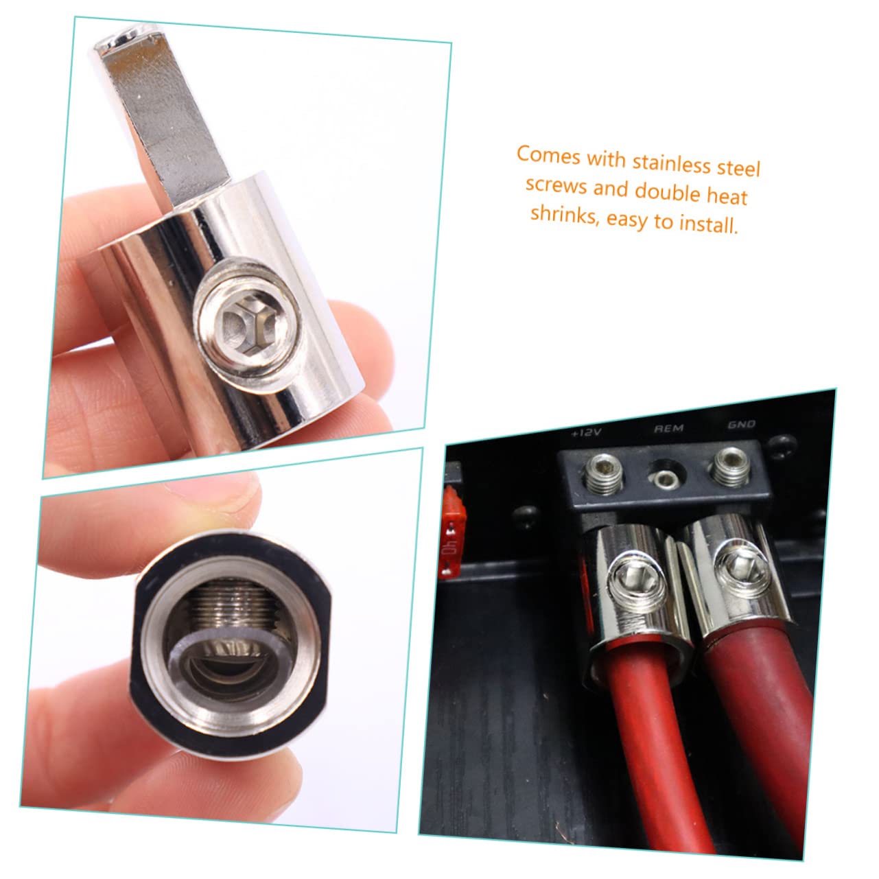 Gatuida 5pairs Gauge to Gauge Reducer for Car Audio Audio Accessories Ground Wire Reducer Kit