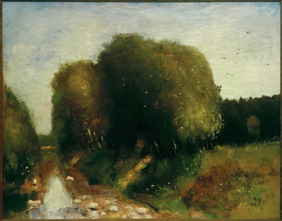 Peinture murale paysage fluvial pour habiller un grand mur vide de salon moderne