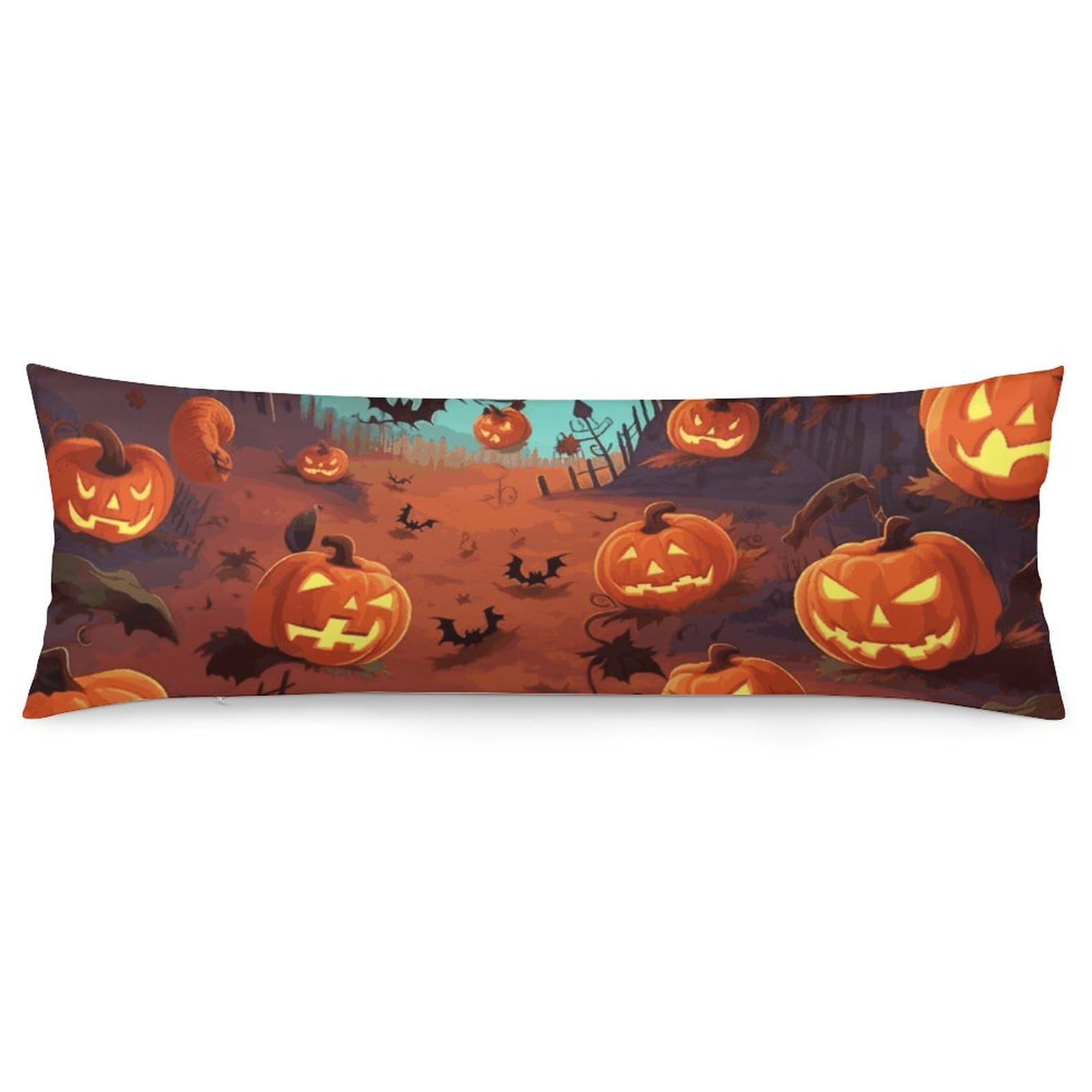 Taie d'oreiller anti-décoloration motif Halloween en tissu respirant et doux