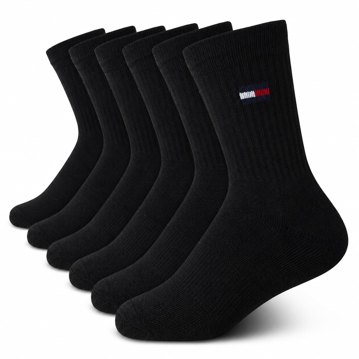Kids 6 Pack Cushioned Athletic Crew Socks