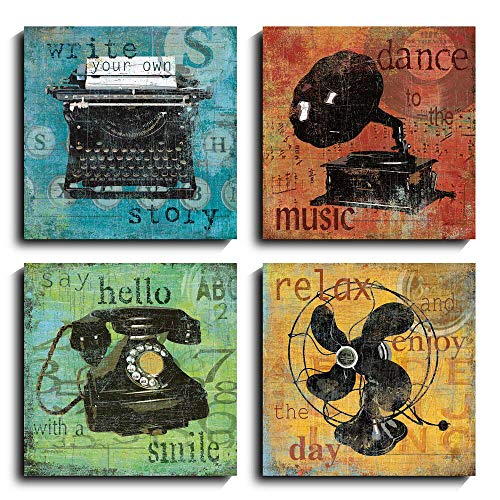 Sweety Decor Wall Art Canvas Poster Artwork Colorful Old Dark Black and White