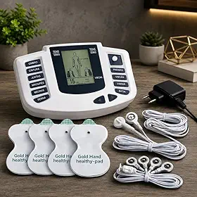 Aparelho de Fisioterapia Profissional com Eletrodos, Massageador Elétrico, Alívio de Dores Musculares e Estresse
