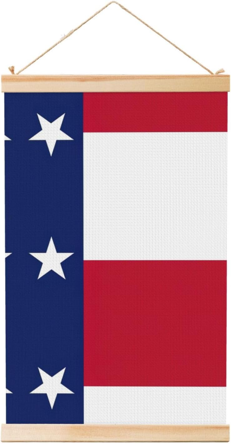 Texas State Flag Print Poster Hanger,Hanging Poster, Poster Frame,Wood Poster Hanger, For Wall Hanging