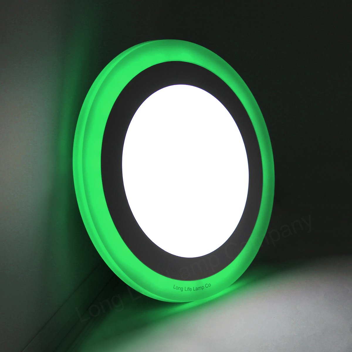 Long Life Lamp Company Green 12W Round Recessed Led Ceiling Panel Light Dual Colour Cool White Ring