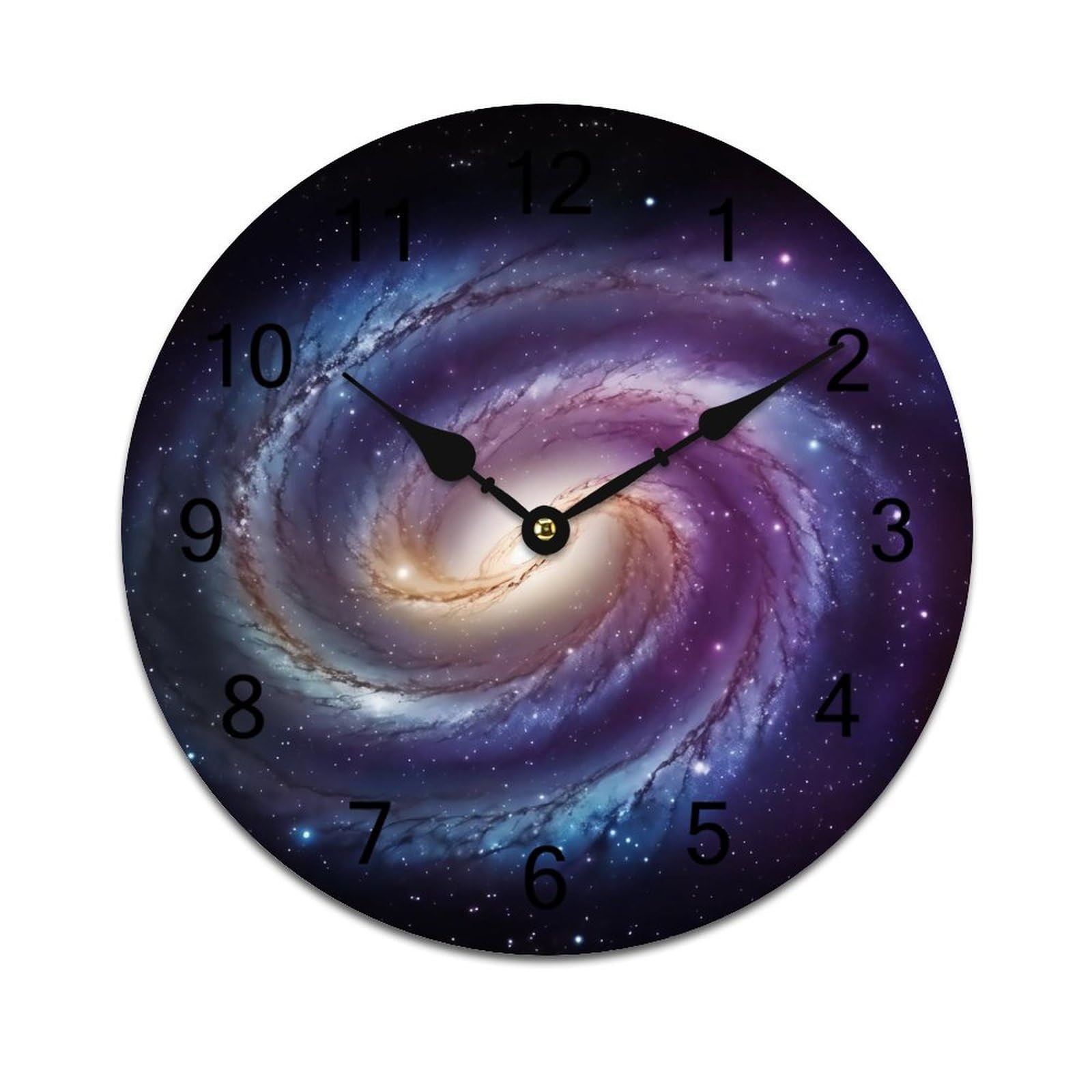 Horloge murale sans tic-tac galaxie en PVC pour en finir avec le bruit