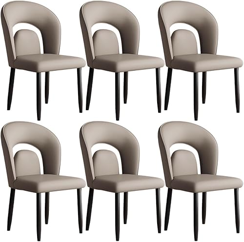 Miniatura 10 de YVYKFZD Leather Dining Chairs, Kitchen Chairs Set with Curved Back, Upholstered Dining Room Chair, Armless Comfy Side Chair, for Living Room,