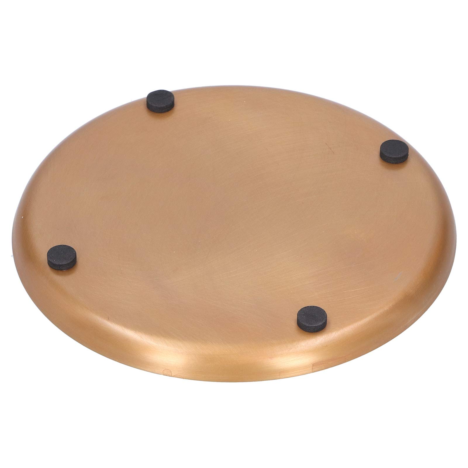 Bandeja de té con Almohadillas Antideslizantes para los Pies, Elegante Plato Redondo para la Ceremonia del té Tradicional de Kung Fu, Hecho de Cobre Rojo Duradero, 19 Cm de Diámetro