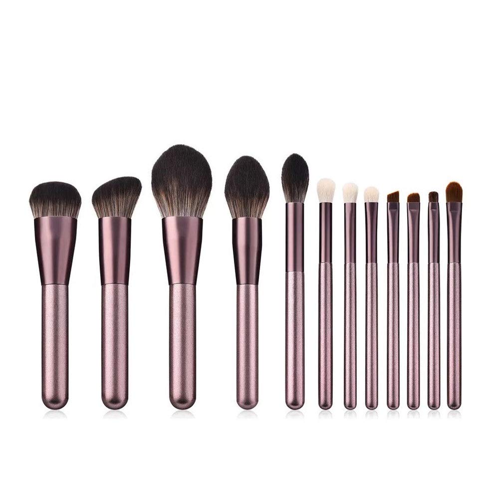 Juego de 12 brochas de Maquillaje, Juego de brochas de Maquillaje sintético Profesional avanzado, Juego de brochas para Base líquida, Rubor, Polvos, Corrector, Sombra de(2)
