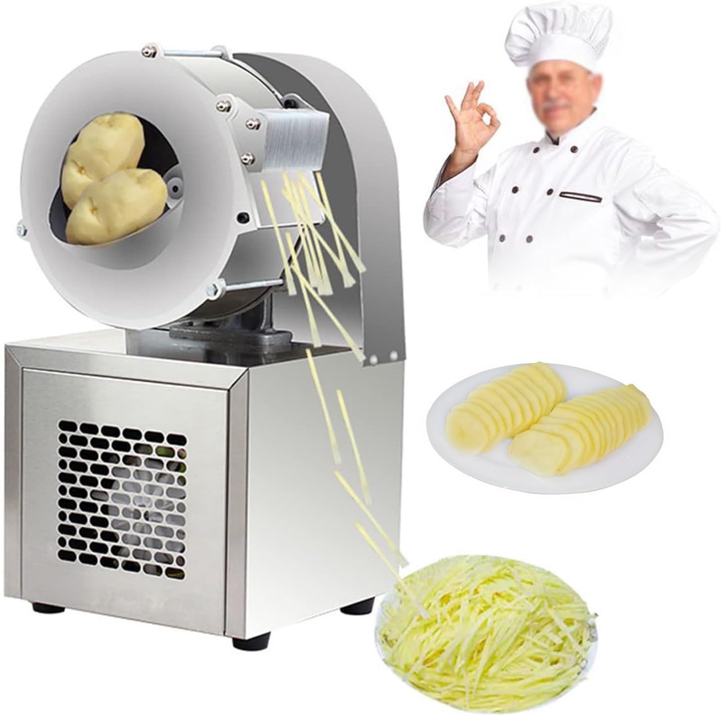Electric Vegetable Chopper and Dicer | Multi-Purpose Shredder and Cutters Machine | Efficient Commercial Potato Shredder