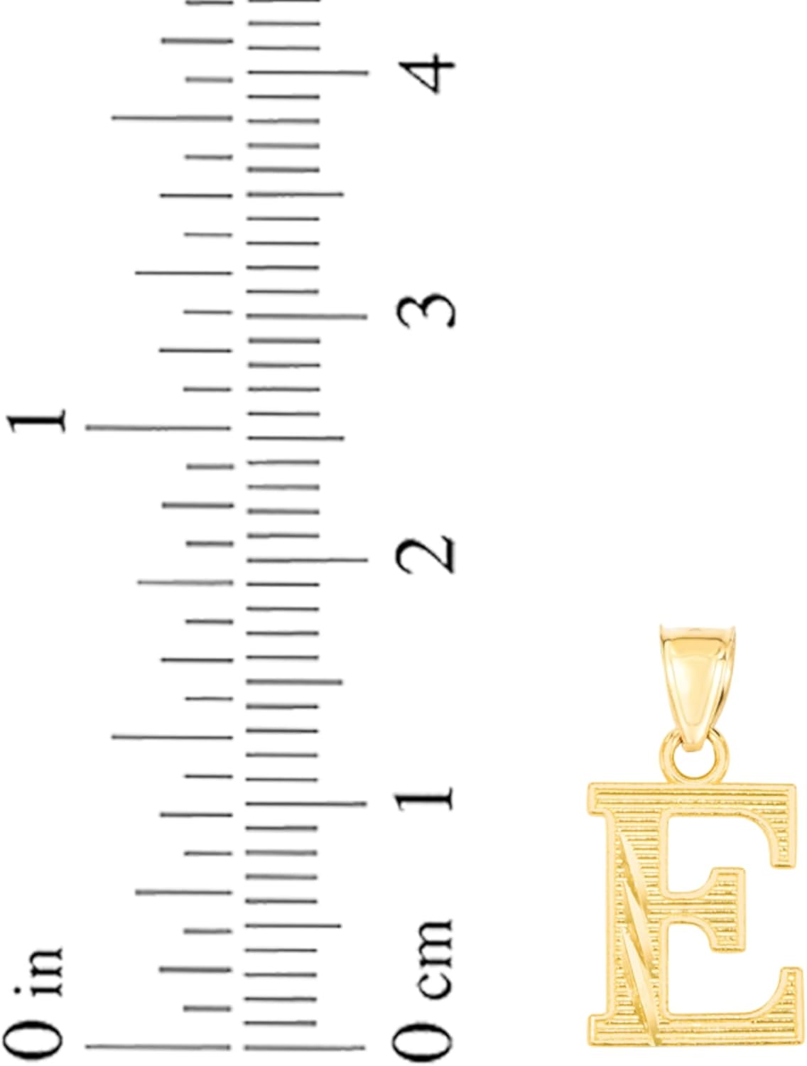Floreo 10k Yellow Gold 0.45" Personalized Lighting Alphabet Letter A - Z Initial Charm Pendant with optional Extendable Chain Necklace