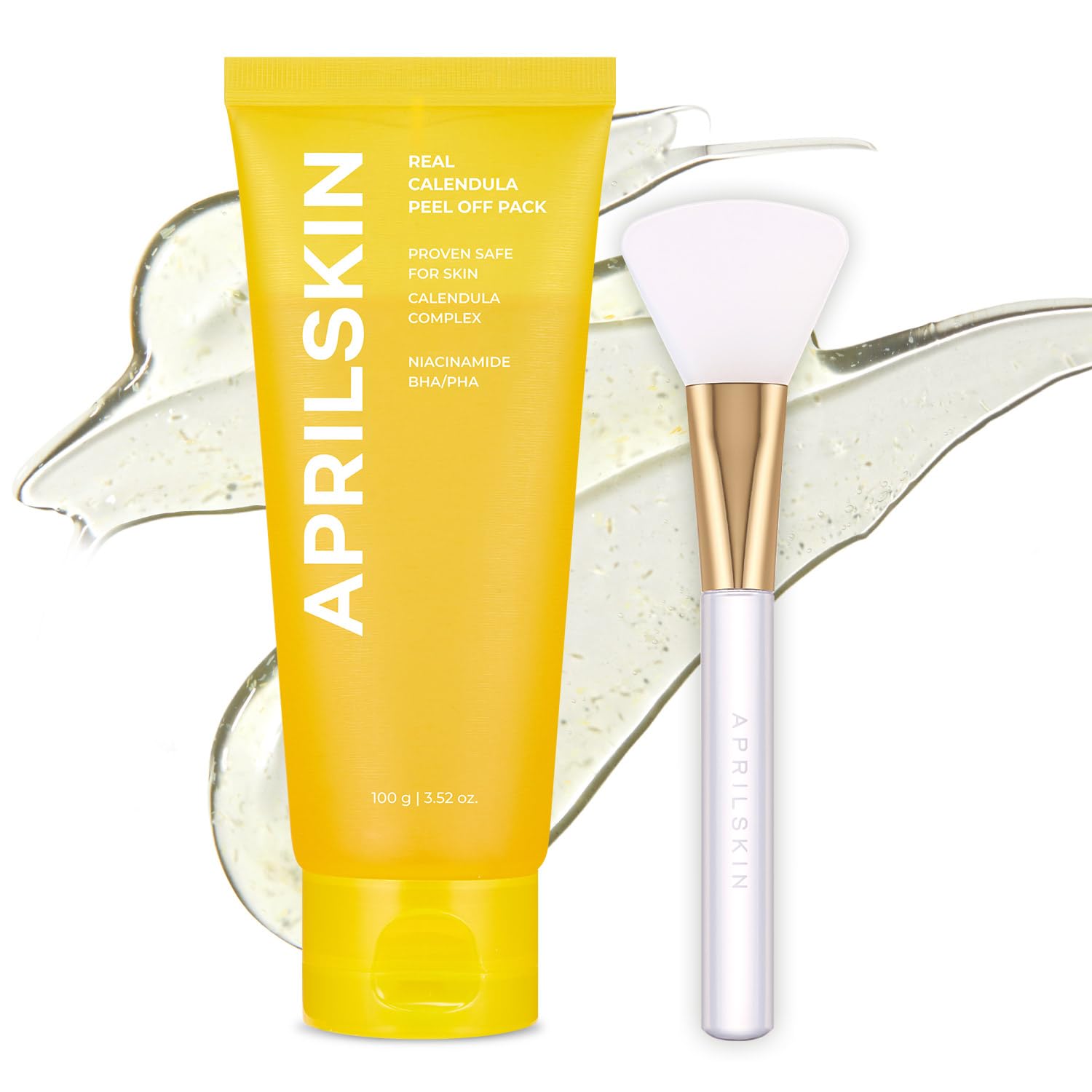 APRILSKIN Calendula Peel Off Pore Minimizing Facial Mask with Jelly Brush Beauty
