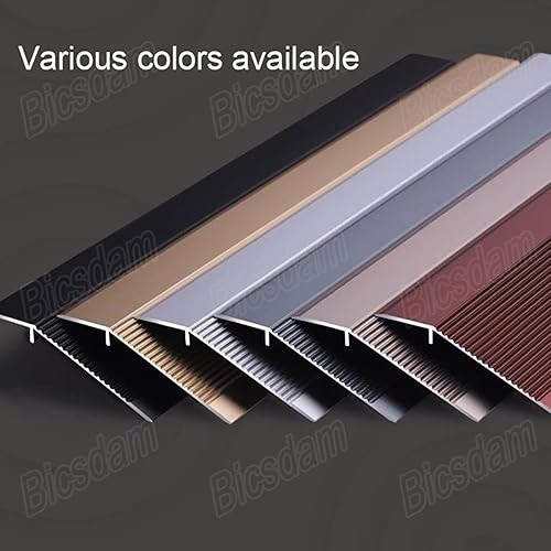 Miniatura 2 de WORDFUN Tira de transición de piso de madera a azulejo, reductor de umbral de alfombraazulejo, rampa de borde biselado, tira de umbral de aluminio