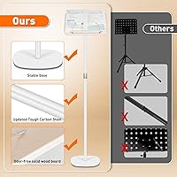 Vista 4 de Floor Standing Book Stand, Foldable Book Holder for Reading with Page Clips, 19"–51" Height Adjustable, Sturdy Podium Stand for Reading, Bible