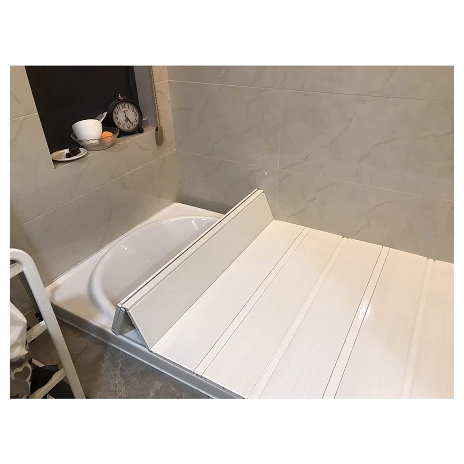Badkuipafdekking Vouwen PVC Badkuipafdekking Badafdekking Het Deksel Van Het Blindbad, Wit Bad Isolatie Cover Stof Bord, Waterbestendig Badkuip, 0,6 Cm Dikte badplank (Color : White, Size : 80x160x0