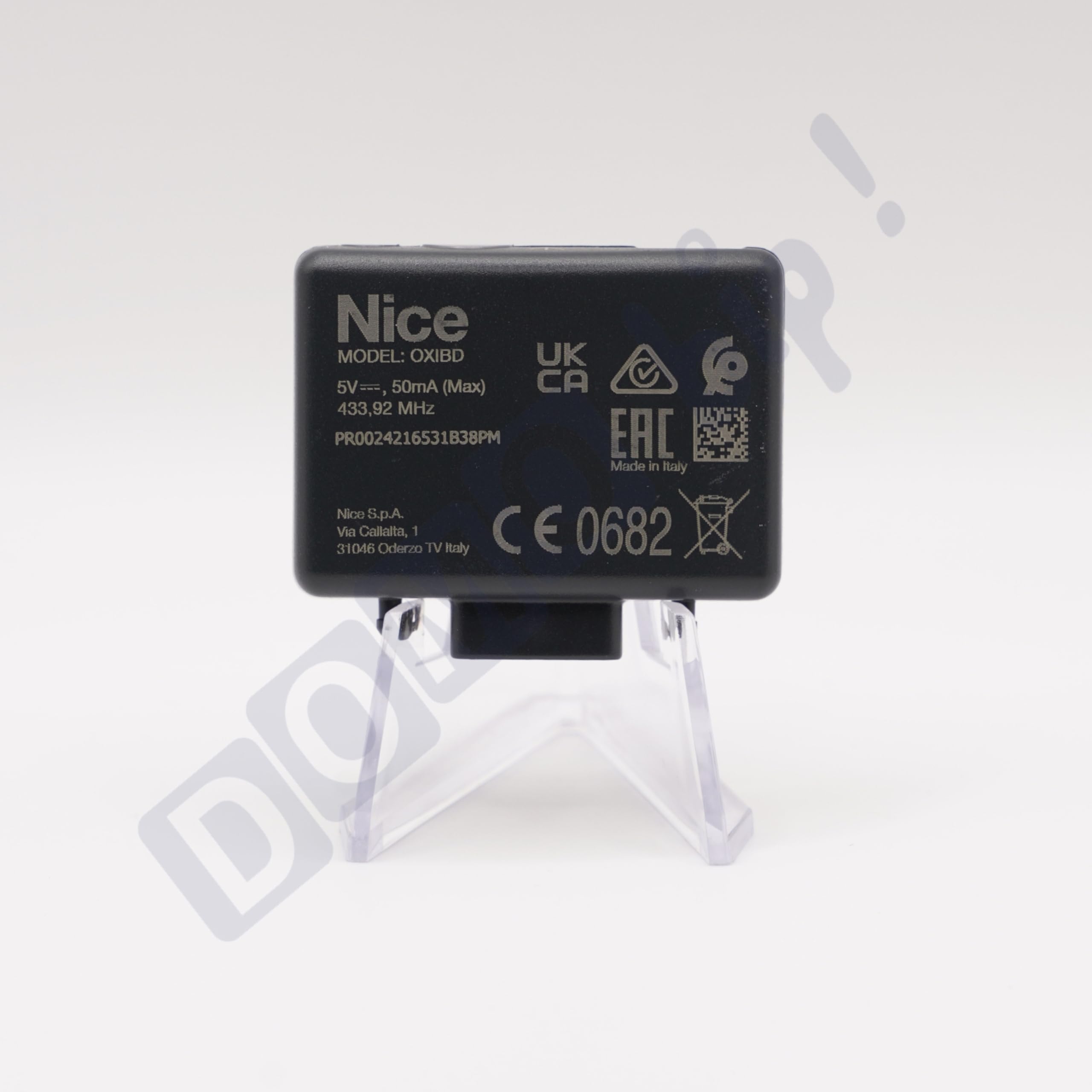 NICE OXIBD - Récepteur Radio Embrochable Bidirectionnel BD 433,92 MHz Pour Portail, Garage, Barrière - Antenne Incluse - Jusqu’à 1024 Télécommandes (750 BD) + 1 Goodies DOMOBIP (OXIBD)