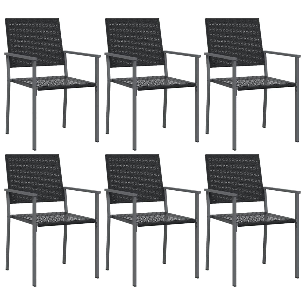 7-TLG. - Juego de muebles de jardín (ratán sintético y acero, 160 x 80 x 74 cm, con 6 sillas, resistente a la intemperie