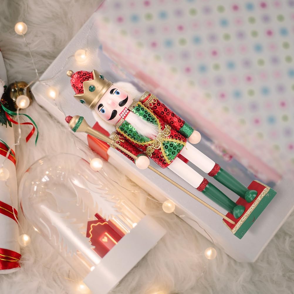 Vaguelly Wooden Nutcracker Ornament Handcrafted Xmas Decor for Christmas Party Nutcracker Craft for Home and Office Decoration