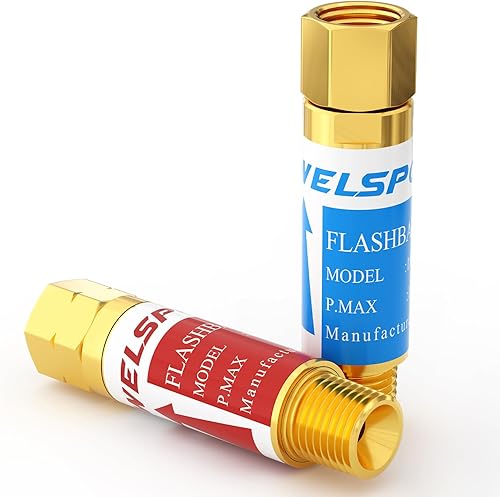 Welspo Juego de pararrayos Flashback de acetileno de oxígeno 916-18 hilos para antorcha