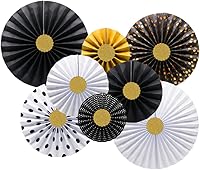 Vista 1 de Decoración de abanicos de papel para colgar en fiestas, cumpleaños, bodas, despedidas de soltera, fiestas de techo, revelación de género, decoración