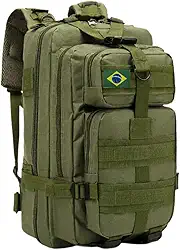 Mochila Tática Militar Impermeável Reforçada 30 litros com Patch Emborrachado - Verde